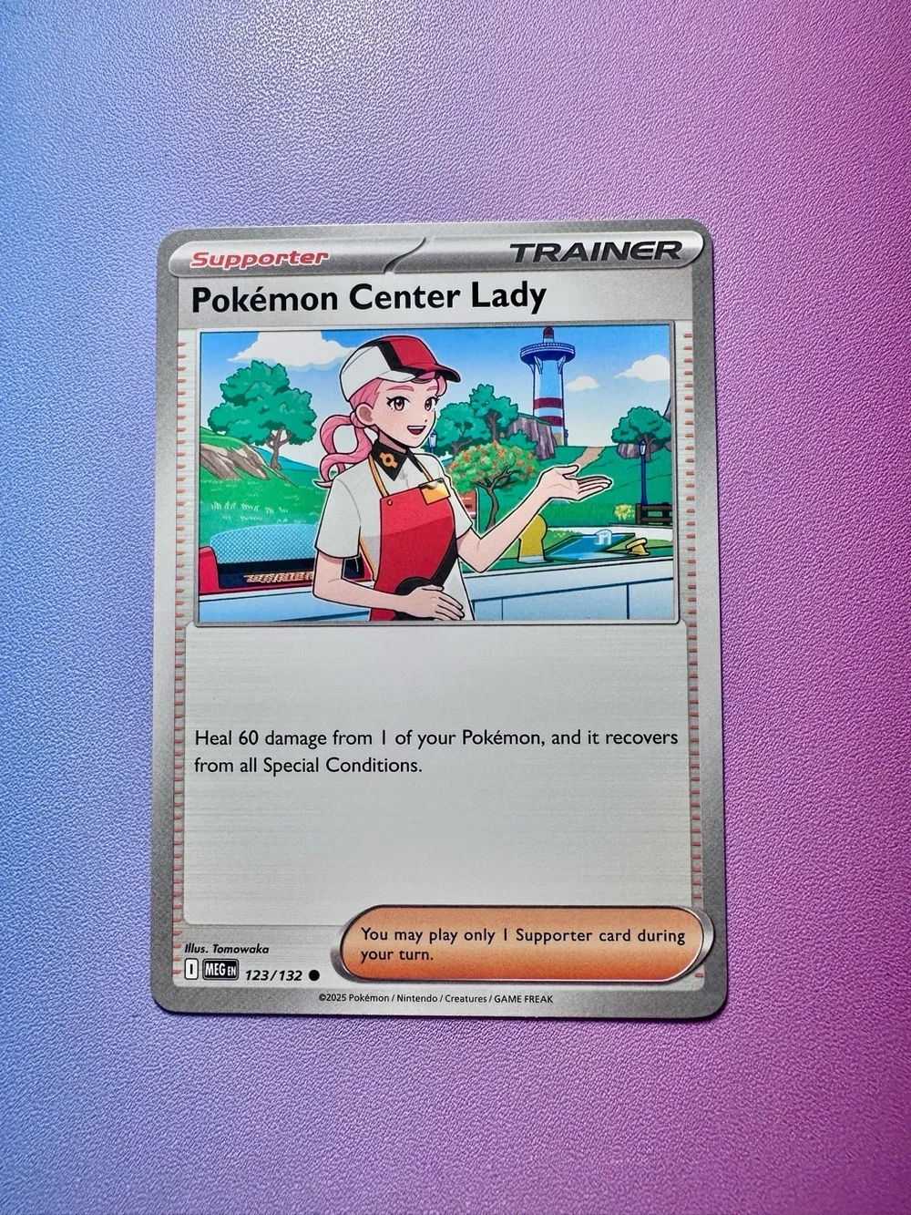 pokémon center lady - 123/132 (common) — pokemon: mega evolutions - base